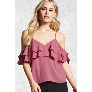 F21 | Mauve pink off-the-shoulder top | Large